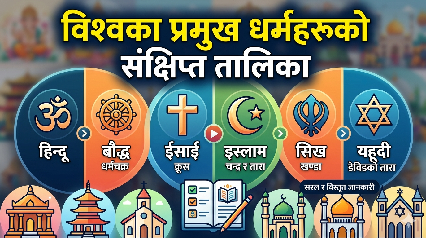 Brief table of the world's major religions