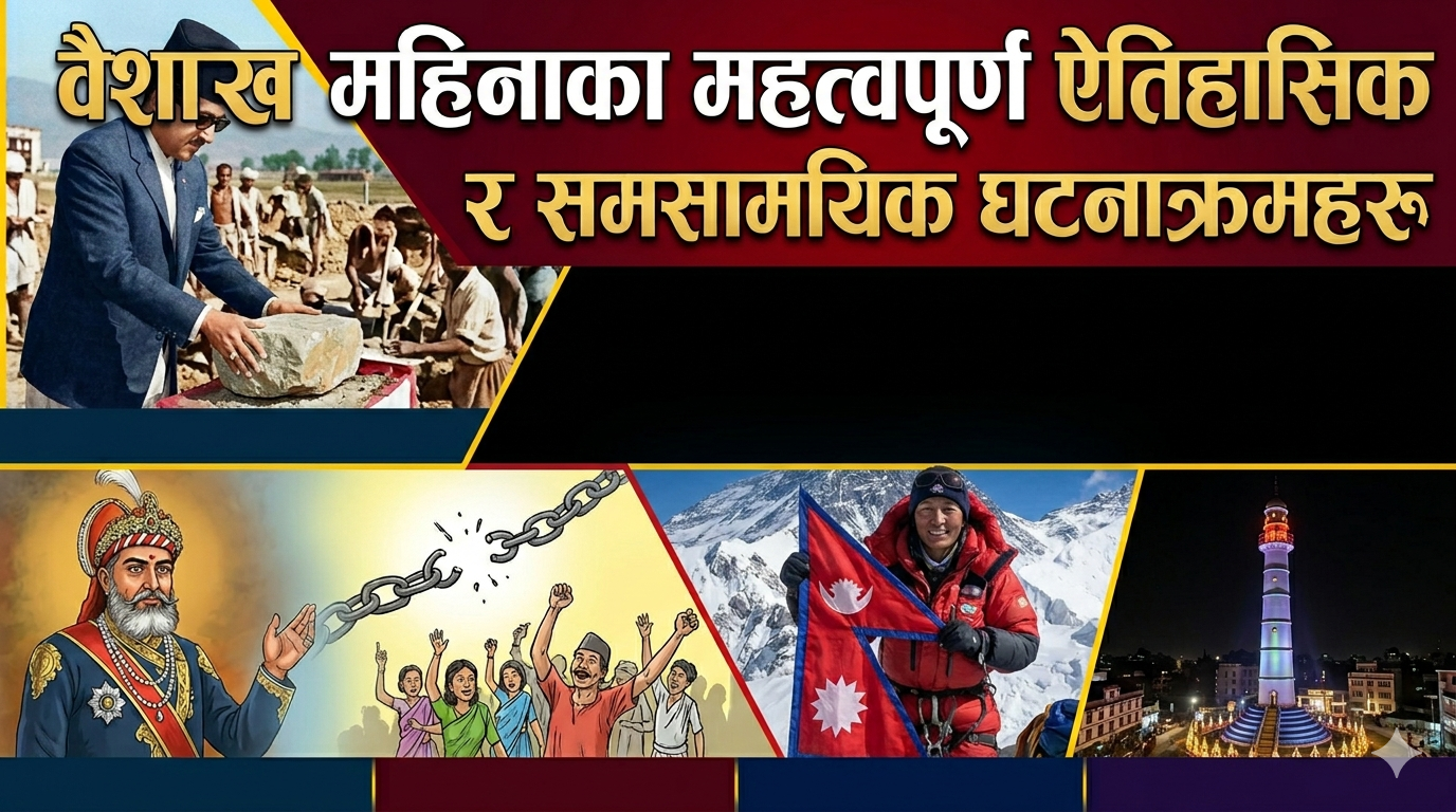 Political, administrative and social changes that occurred in the month of Baisakh in the history of Nepal