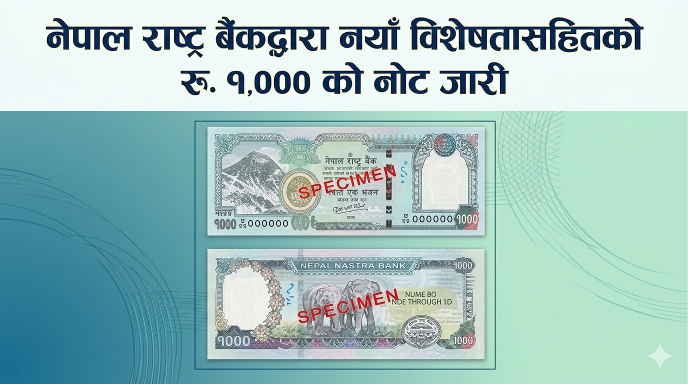 Nepal Rastra Bank issues Rs. 1,000 note with new features