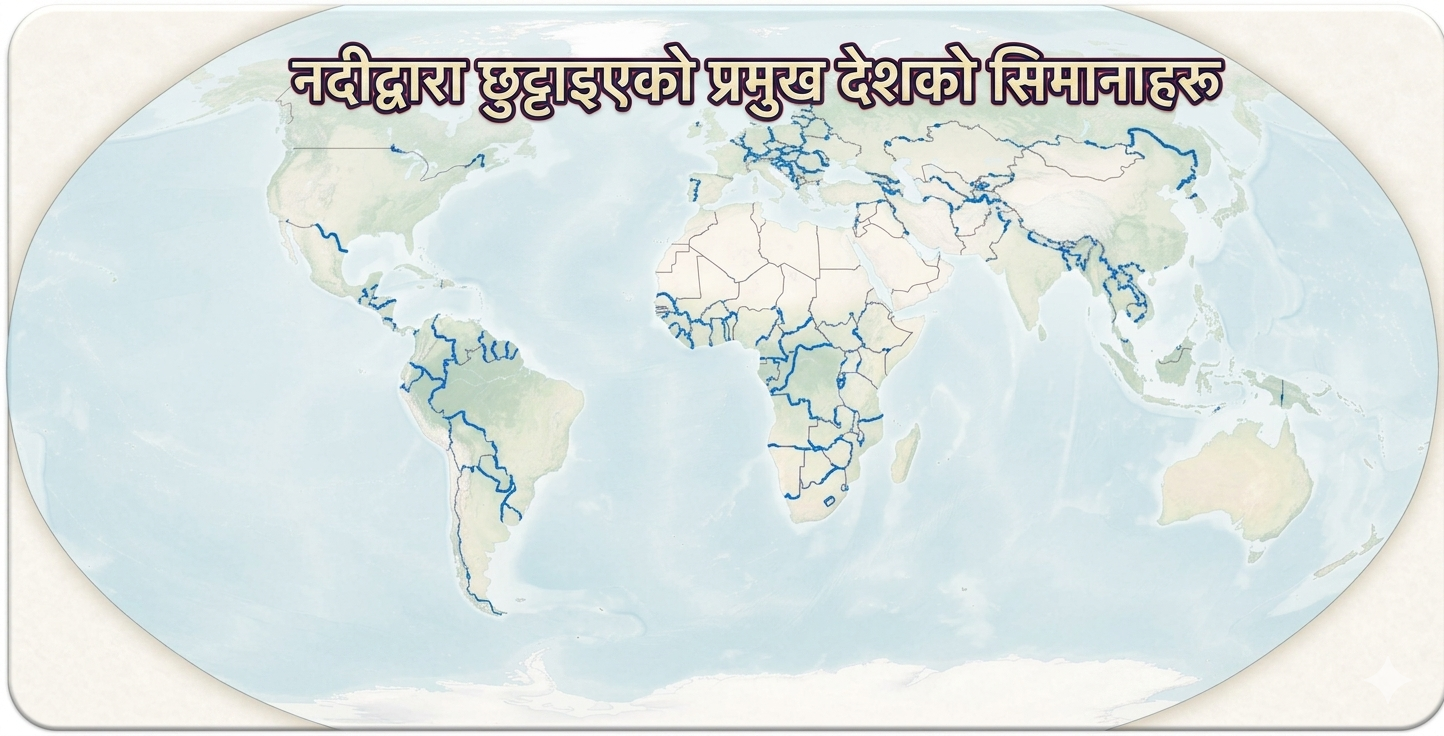Major country borders separated by rivers