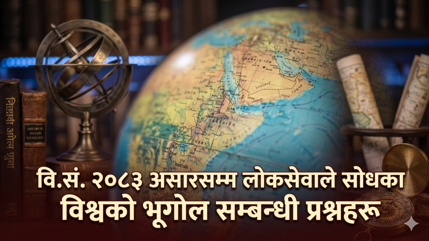 World Geography Questions Asked by Public Service Commission till Asar 2083 BS